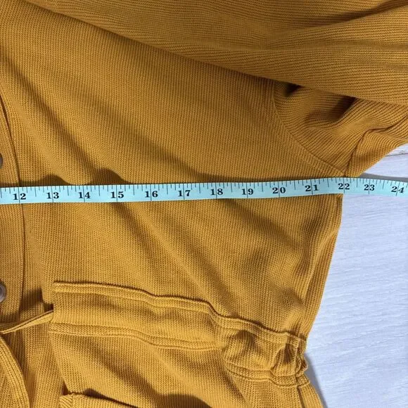 Free People FP Beach Sweater Womens Small Yellow Hooded Button Cardigan Pockets - Picture 4 of 5